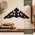 Baroque Wall Decor | Gothic Wall Accent | Ornate Fleur De Lis Wall Hanging | French Inspired Home Decor | Lightweight 3D Printed Accent