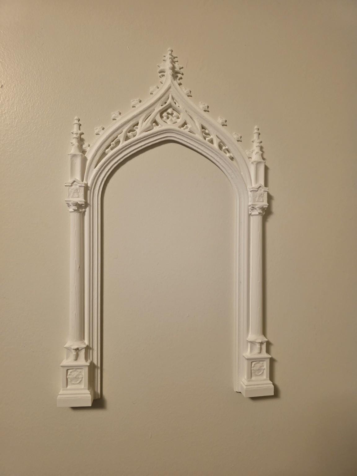 Large Gothic Cathedral Arch Wall Decor | Cathedral Window Frame | Gothic Home Decor | Statement Wall Centerpiece | Black or White Wall Art
