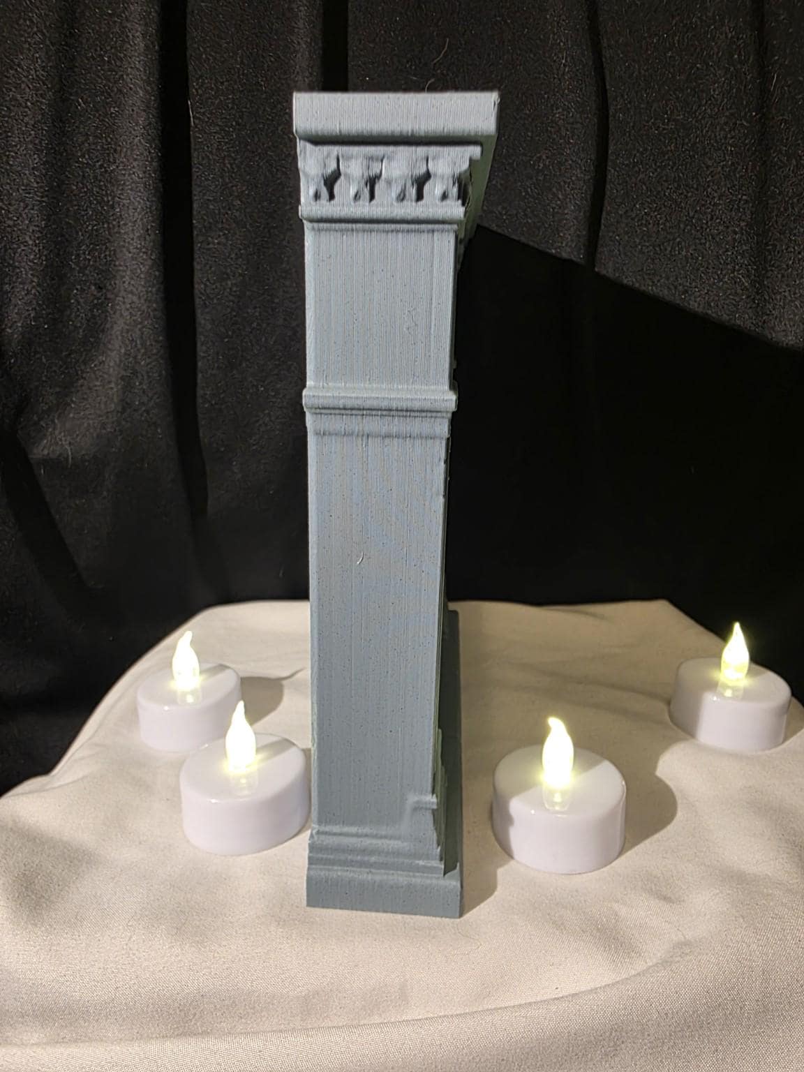 Gothic Doll Fireplace | Miniature Gothic Mantel | Fashion Doll Room Decor | LED Tealight Compatible | 1:6 Scale Display Accessory