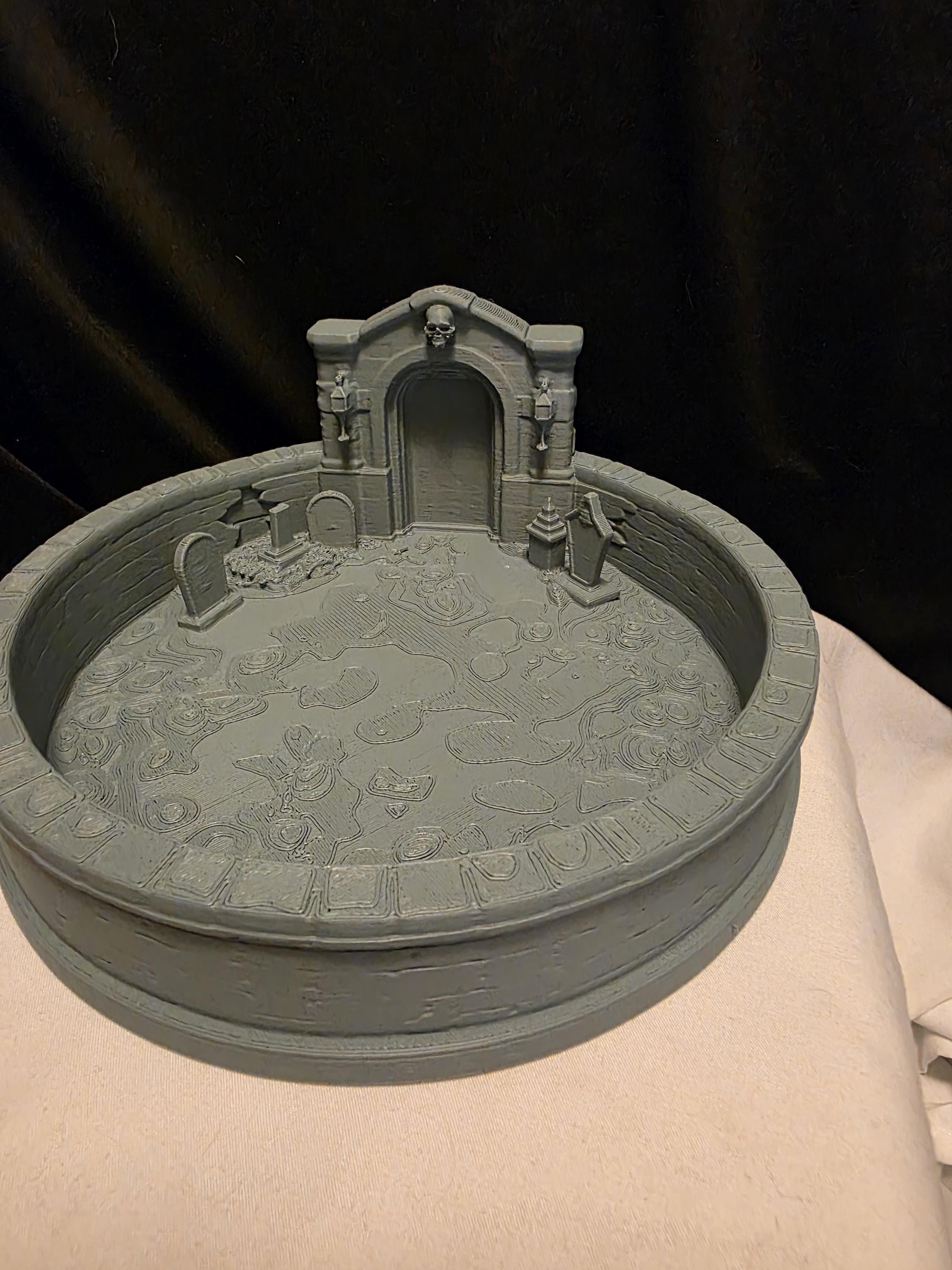 Gothic Cemetery Catch All Tray | Large Gothic Valet Tray | Key Bowl | Jewelry Organizer | Spooky Home Decor | Goth Gift