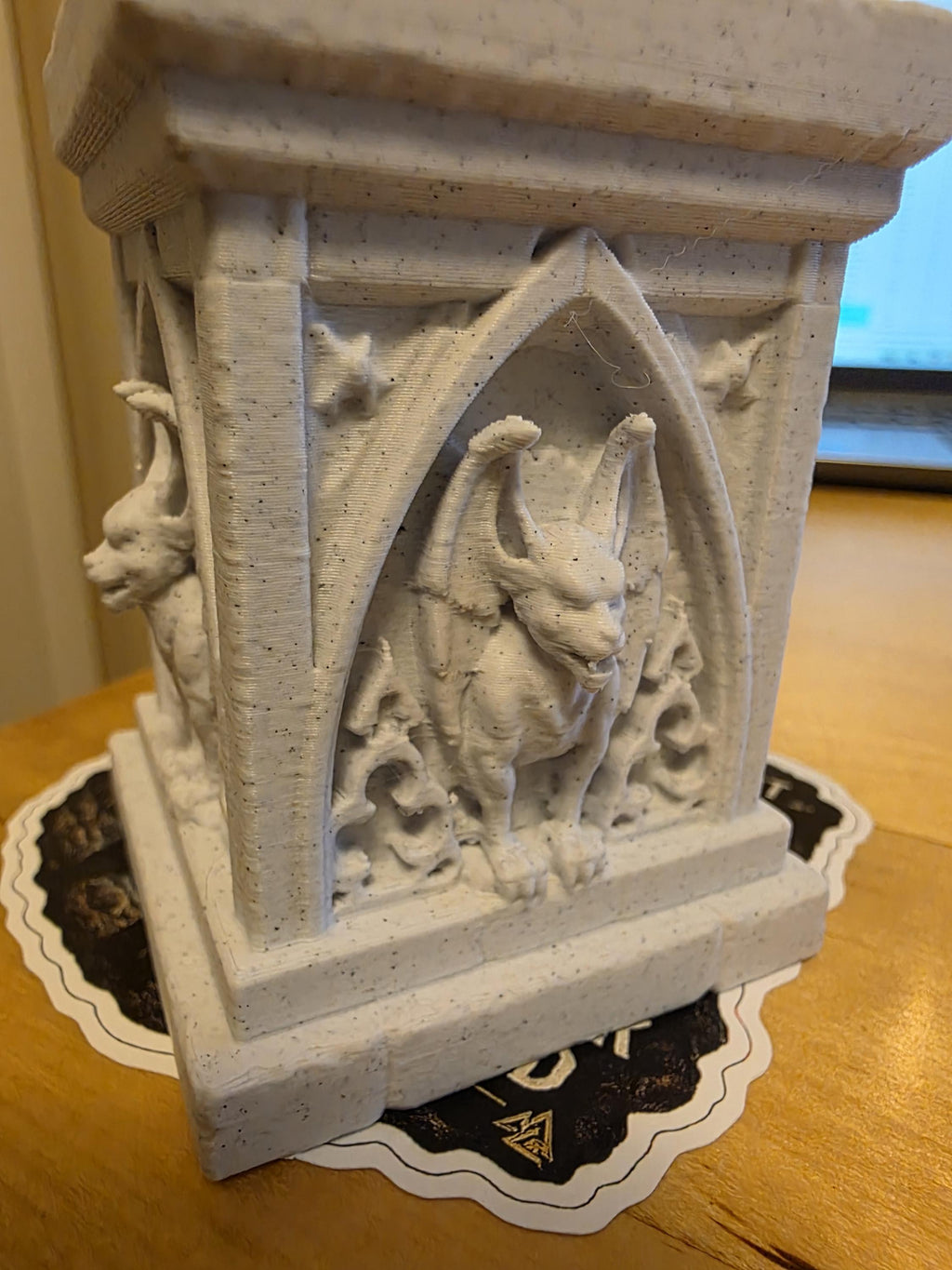 Gothic Gargoyle Pedestals Set of 2 | Doll Display Stands | Gothic Dollhouse Decor | Monster Doll Accessories | 1:6 Scale Props