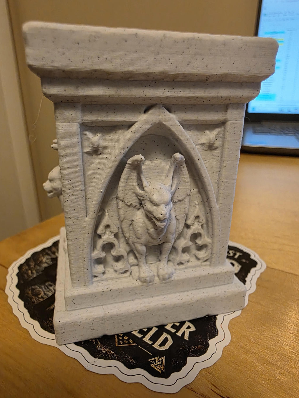 Gothic Gargoyle Pedestals Set of 2 | Doll Display Stands | Gothic Dollhouse Decor | Monster Doll Accessories | 1:6 Scale Props