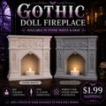Gothic Doll Fireplace | Monster Doll Room Decor | Vampire Manor Furniture | Fashion Doll Display Accessory