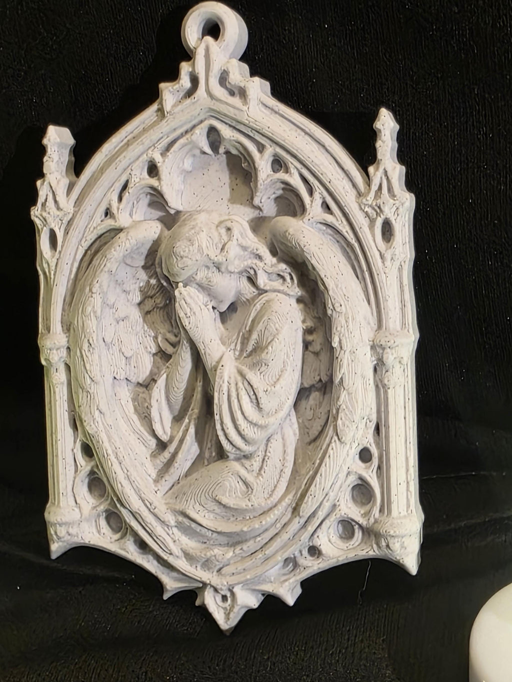 Gothic Christmas Ornament | Praying Angel Cathedral Ornament | Stone PLA Gothic Decor | Dark Academia Holiday Gift