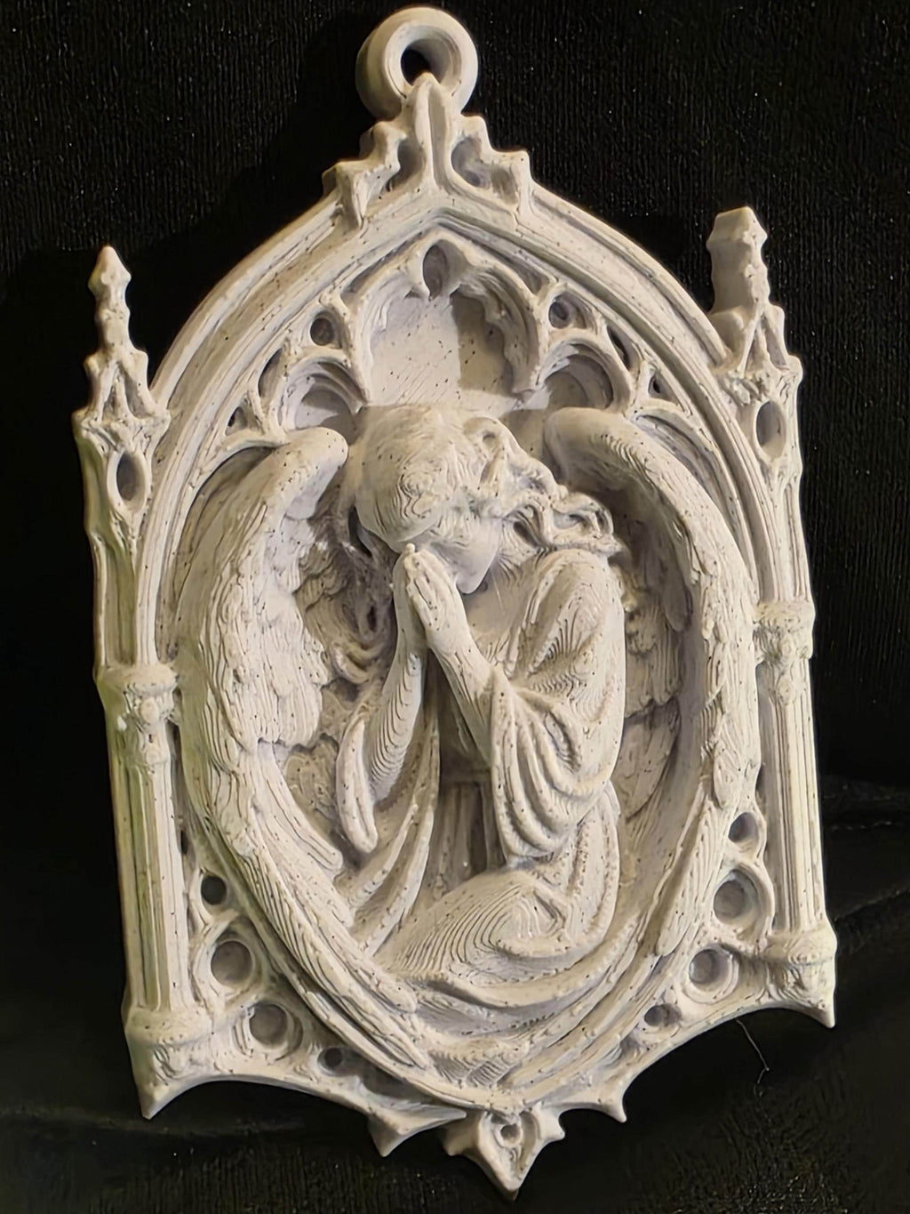 Gothic Christmas Ornament | Praying Angel Cathedral Ornament | Stone PLA Gothic Decor | Dark Academia Holiday Gift