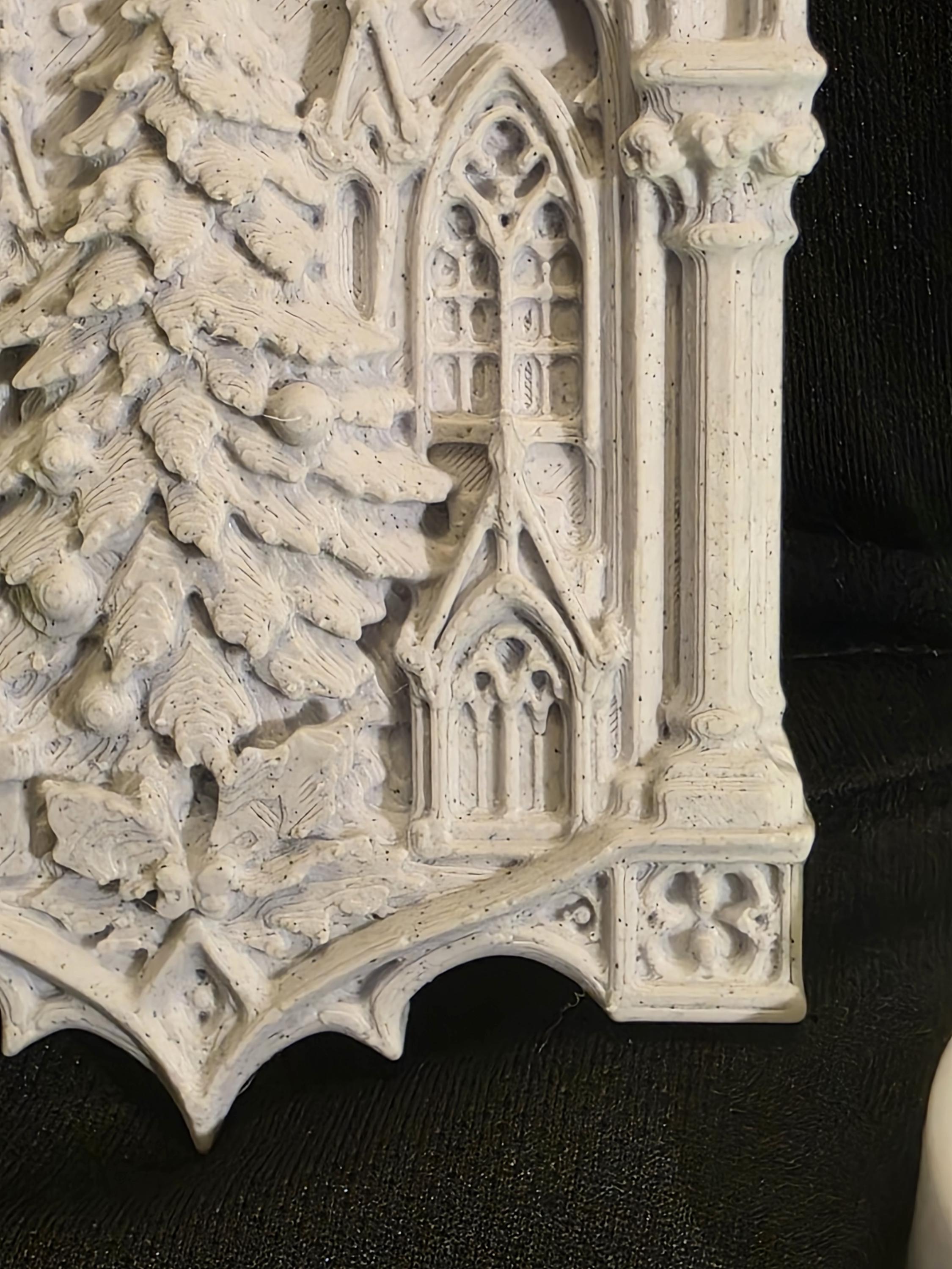 Gothic Christmas Tree Ornament | Cathedral Winter Scene | Stone PLA Christmas Decor | Dark Academia Holiday Gift