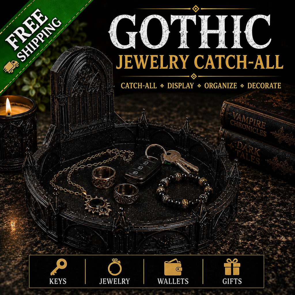 Gothic Jewelry Catch-All Tray | Dark Academia Jewelry Organizer | Gothic Decor Vanity Tray