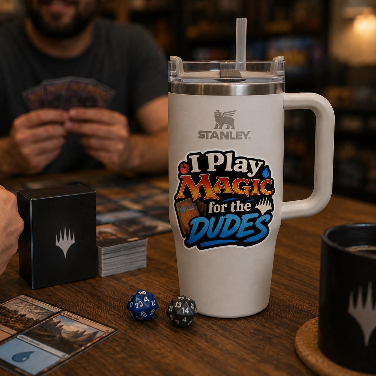I Play Magic for the Dudes Sticker | Funny MTG Sticker | Trading Card Game Decal | Gamer Gift | Commander Player Gift | Binder Sticker