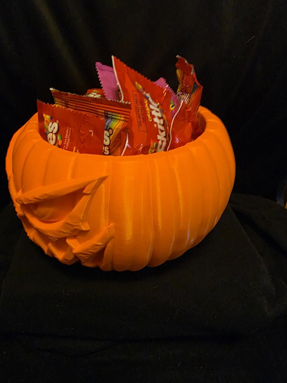 Jack-O'-Lantern Candy Bowl, Halloween Candy Dish, Pumpkin Party Bowl, Spooky Halloween Decor, Tea Light Ready Centerpiece, Trick Treat Bowl