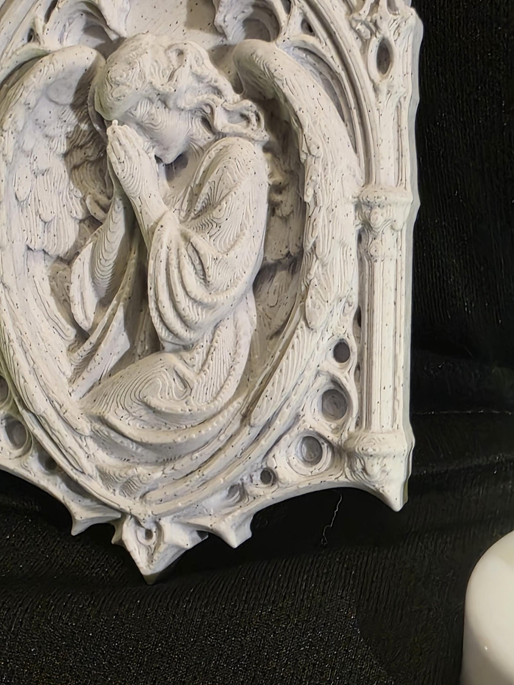 Gothic Christmas Ornament | Praying Angel Cathedral Ornament | Stone PLA Gothic Decor | Dark Academia Holiday Gift