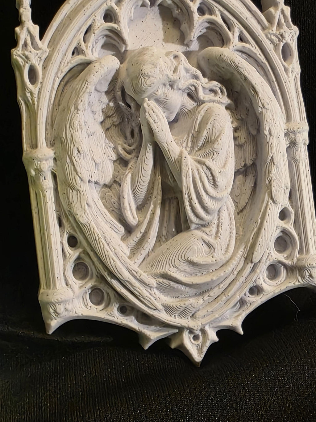 Gothic Christmas Ornament | Praying Angel Cathedral Ornament | Stone PLA Gothic Decor | Dark Academia Holiday Gift